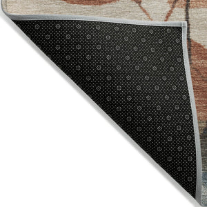 HomeRoots 5' Indoor Outdoor Area Rug with Timeless Floral Design in Beige, Copper, and Denim Blue Tones 10' X 14' 627079