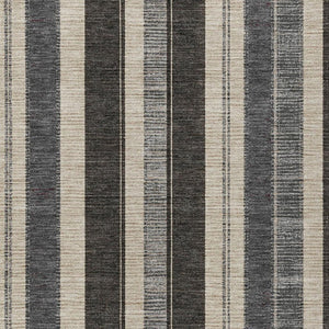 HomeRoots 5' Classic Black and Ivory Striped Washable Indoor-Outdoor Area Rug for Stylish, Durable Living Spaces 10' X 14' 627085