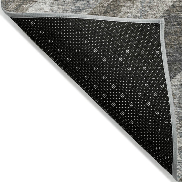 HomeRoots 5' Modern Brown and Gray Geometric Area Rug - Durable, Washable, Indoor/Outdoor Versatile Design 8' Round 627106