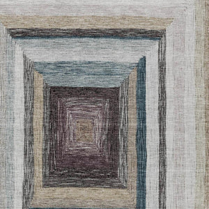 HomeRoots 5' Modern Geometric Beige Charcoal Ivory Washable Rug - Durable Indoor Outdoor Style & Easy Care 10' X 14' 627139