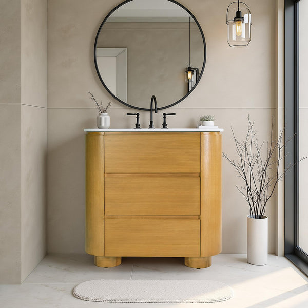 Butler Genoa Rectangular Wood & Quartz 2 Drawer Bathroom Vanity for Modern Elegance and Functionality