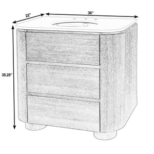 Butler Genoa Rectangular Wood & Quartz 2 Drawer Bathroom Vanity for Modern Elegance and Functionality