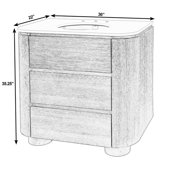 Butler Genoa Rectangular Wood & Quartz 2 Drawer Bathroom Vanity for Modern Elegance and Functionality