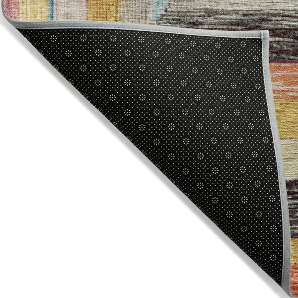 HomeRoots 5' Bold Amber Pink and Teal Blue Geometric Washable Area Rug for Stylish Indoor and Outdoor Spaces 10' X 14' 627157