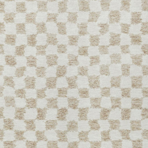 HomeRoots 5' Beige and Ivory Geometric Indoor-Outdoor Area Rug - Stylish, Durable, and Machine Washable Design 5' X 8' 627183