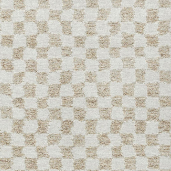 HomeRoots 5' Beige and Ivory Geometric Indoor-Outdoor Area Rug - Stylish, Durable, and Machine Washable Design 10' X 14' 627187