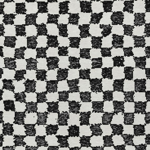 HomeRoots 5' Black and Ivory Geometric Area Rug – Durable, Washable, Perfect for Indoor and Outdoor Spaces 5' X 8' 627189