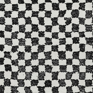 HomeRoots 5' Black and Ivory Geometric Area Rug – Durable, Washable, Perfect for Indoor and Outdoor Spaces 8' X 10' 627191