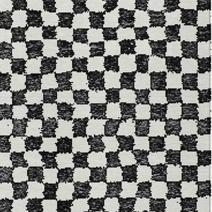 HomeRoots 5' Black and Ivory Geometric Area Rug – Durable, Washable, Perfect for Indoor and Outdoor Spaces 9' X 12' 627192