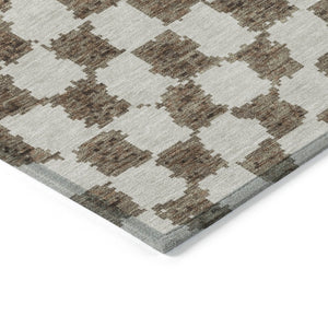 HomeRoots 5' Brown and Ivory Geometric Indoor Outdoor Area Rug - Stylish, Washable, and Durable for All Spaces 8' X 10' 627197