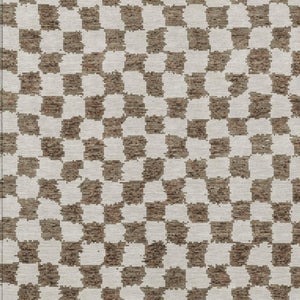 HomeRoots 5' Brown and Ivory Geometric Indoor Outdoor Area Rug - Stylish, Washable, and Durable for All Spaces 8' X 10' 627197