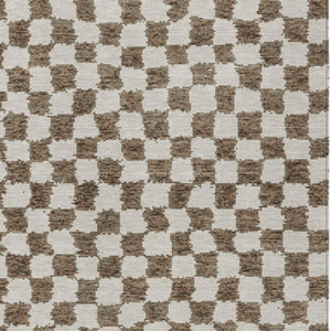 HomeRoots 5' Brown and Ivory Geometric Indoor Outdoor Area Rug - Stylish, Washable, and Durable for All Spaces 9' X 12' 627198