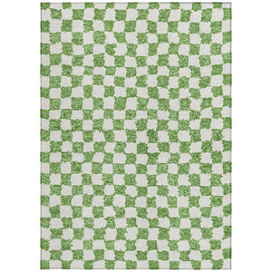 HomeRoots 5' Green and Ivory Geometric Area Rug - Stylish, Washable, Durable for Indoor and Outdoor Spaces 5' X 8' 627201