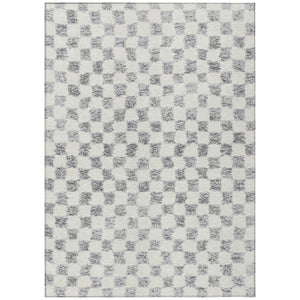 HomeRoots 5' Gray and Ivory Geometric Area Rug - Stylish, Washable, Durable for Indoor and Outdoor Spaces 5' X 8' 627207