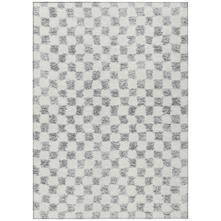 HomeRoots 8x10 Geometric Polyester Area Rug Washable Stain Resistant Indoor Outdoor Neutral 627209