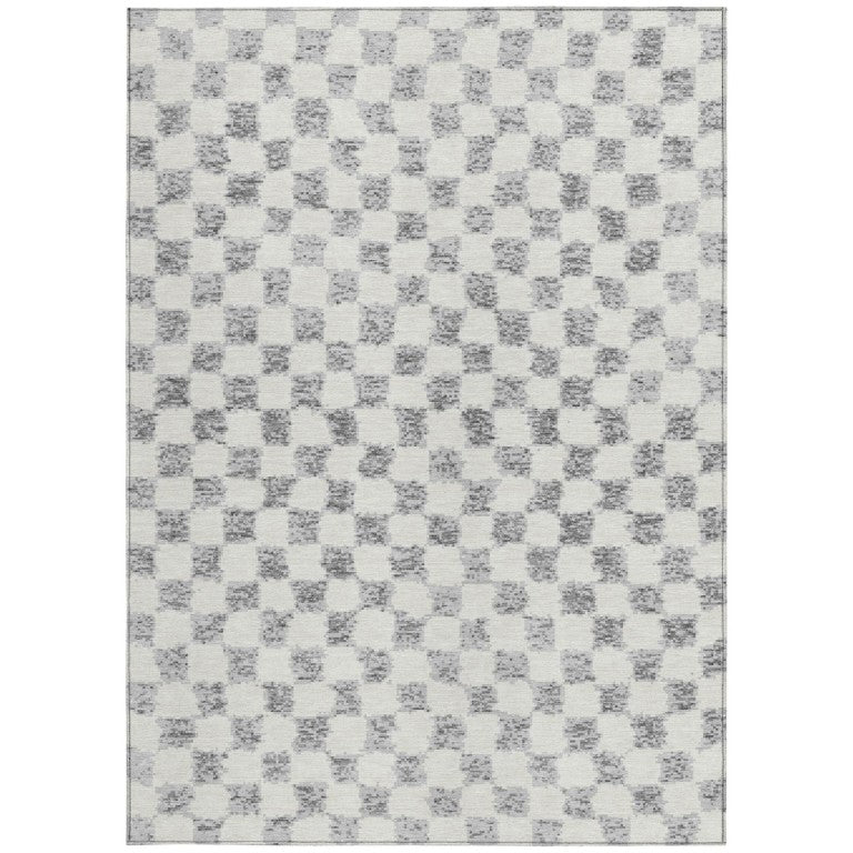 HomeRoots 8x10 Geometric Polyester Area Rug Washable Stain Resistant Indoor Outdoor Neutral 627209
