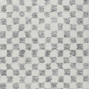 HomeRoots 5' Gray and Ivory Geometric Area Rug - Stylish, Washable, Durable for Indoor and Outdoor Spaces 9' X 12' 627210
