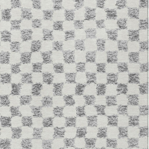 HomeRoots 5' Gray and Ivory Geometric Area Rug - Stylish, Washable, Durable for Indoor and Outdoor Spaces 9' X 12' 627210