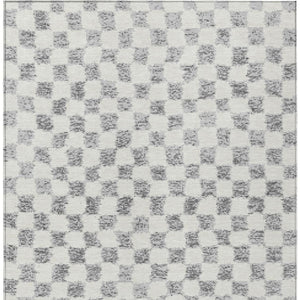 HomeRoots 5' Gray and Ivory Geometric Area Rug - Stylish, Washable, Durable for Indoor and Outdoor Spaces 10' X 14' 627211