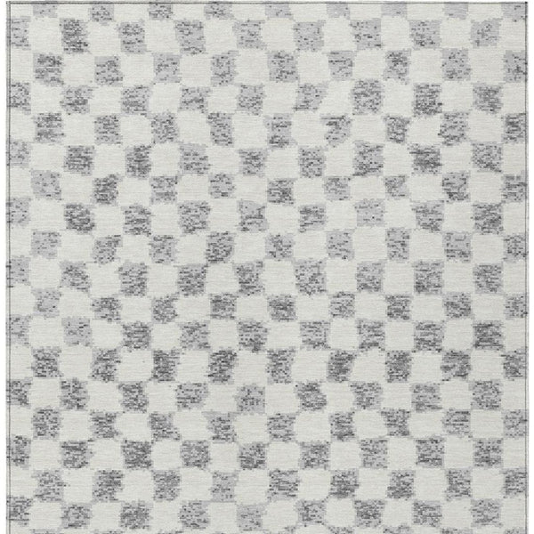 HomeRoots 5' Gray and Ivory Geometric Area Rug - Stylish, Washable, Durable for Indoor and Outdoor Spaces 10' X 14' 627211