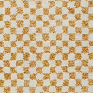 HomeRoots 5' Orange and Ivory Geometric Area Rug - Stylish, Washable Design for Indoor and Outdoor Spaces 5' X 8' 627219