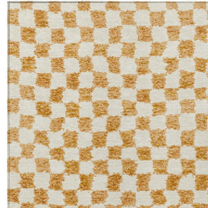 HomeRoots 5' Orange and Ivory Geometric Area Rug - Stylish, Washable Design for Indoor and Outdoor Spaces 10' X 14' 627223