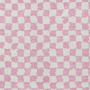 HomeRoots 5' Pink and Ivory Geometric Area Rug - Washable, Durable for Indoor & Outdoor Use, Stylish Design 5' X 8' 627225