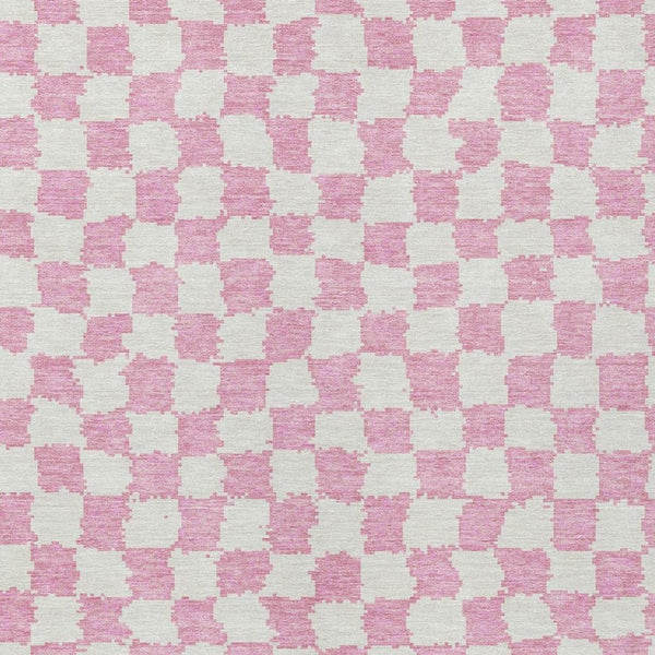 HomeRoots 5' Pink and Ivory Geometric Area Rug - Washable, Durable for Indoor & Outdoor Use, Stylish Design 5' X 8' 627225