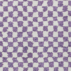HomeRoots 5' Vibrant Purple and Ivory Geometric Washable Area Rug for Stylish Indoor and Outdoor Spaces 5' X 8' 627231