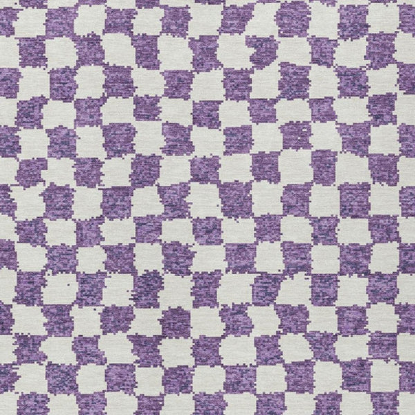 HomeRoots 5' Vibrant Purple and Ivory Geometric Washable Area Rug for Stylish Indoor and Outdoor Spaces 5' X 8' 627231