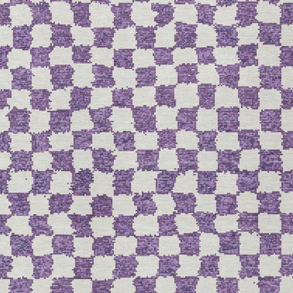 HomeRoots 5' Vibrant Purple and Ivory Geometric Washable Area Rug for Stylish Indoor and Outdoor Spaces 8' X 10' 627233
