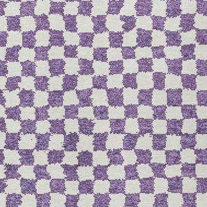 HomeRoots 5' Vibrant Purple and Ivory Geometric Washable Area Rug for Stylish Indoor and Outdoor Spaces 10' X 14' 627235