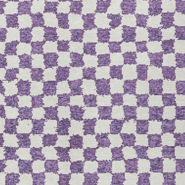 HomeRoots 5' Vibrant Purple and Ivory Geometric Washable Area Rug for Stylish Indoor and Outdoor Spaces 10' X 14' 627235