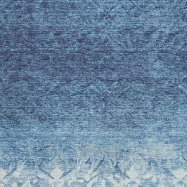 HomeRoots 5' Denim Blue and Ivory Damask Area Rug – Elegant, Washable Indoor/Outdoor Design for Versatile Use 5' X 8' 627249