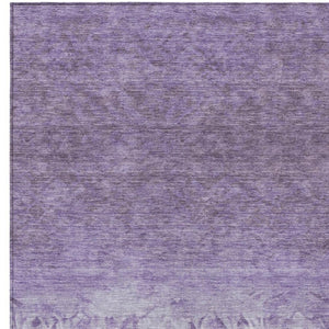 HomeRoots 5' Elegant Purple and Ivory Damask Area Rug - Durable, Washable for Indoor and Outdoor Spaces 9' X 12' 627264