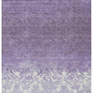 HomeRoots 5' Elegant Purple and Ivory Damask Area Rug - Durable, Washable for Indoor and Outdoor Spaces 10' X 14' 627265