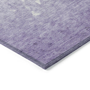 HomeRoots 5' Elegant Purple and Ivory Damask Area Rug - Durable, Washable for Indoor and Outdoor Spaces 10' X 14' 627265