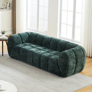 English Elm Chenille Cloud Sofa with Quilted Seat and Piano Backrest for Modern Living Spaces Green W834P442223