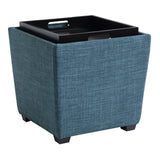 OSP Home Furnishings Rockford Storage Ottoman Blue