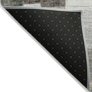 HomeRoots 5' Versatile Brown Ivory and Gray Geometric Area Rug - Durable, Washable Design for Indoor and Outdoor Use 8' Round 627280