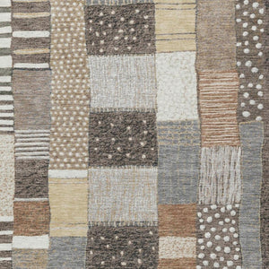 HomeRoots 5' Versatile Brown Ivory and Gray Geometric Area Rug - Durable, Washable Design for Indoor and Outdoor Use 9' X 12' 627282