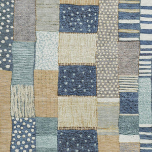 HomeRoots 5' Geometric Indoor Outdoor Area Rug in Navy, Beige, and Ivory – Stylish, Washable, and Durable! 8' X 10' 627287