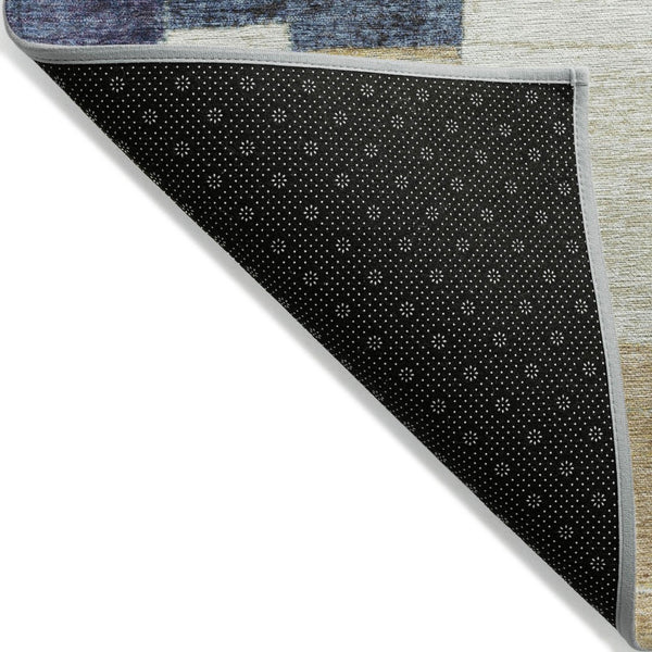 HomeRoots 5' Geometric Indoor Outdoor Area Rug in Navy, Beige, and Ivory – Stylish, Washable, and Durable! 8' X 10' 627287