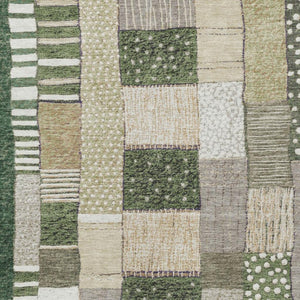 HomeRoots 5' Olive Green Beige Ivory Geometric Area Rug - Durable, Washable, Stylish for Indoor & Outdoor Use 5' X 8' 627291