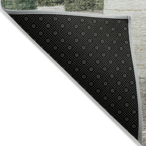 HomeRoots 5' Olive Green Beige Ivory Geometric Area Rug - Durable, Washable, Stylish for Indoor & Outdoor Use 8' X 10' 627293