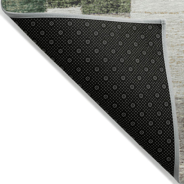 HomeRoots 5' Olive Green Beige Ivory Geometric Area Rug - Durable, Washable, Stylish for Indoor & Outdoor Use 8' X 10' 627293