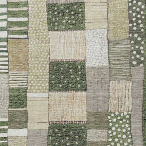 HomeRoots 5' Olive Green Beige Ivory Geometric Area Rug - Durable, Washable, Stylish for Indoor & Outdoor Use 9' X 12' 627294