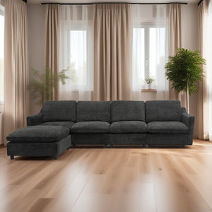 English Elm Modern Oversized Deep Seat Sectional Sofa with Reversible Chaise, Plush Loop Yarn, Memory Foam Comfort W1183S00012