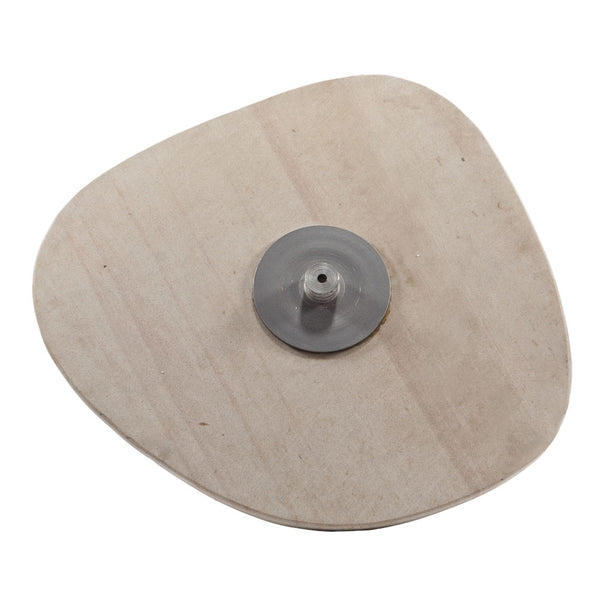 Homeroots 22" Beige And Silver Pedestal End Table - Modern Cast Aluminum With Marble Top For Stylish Accents   627515