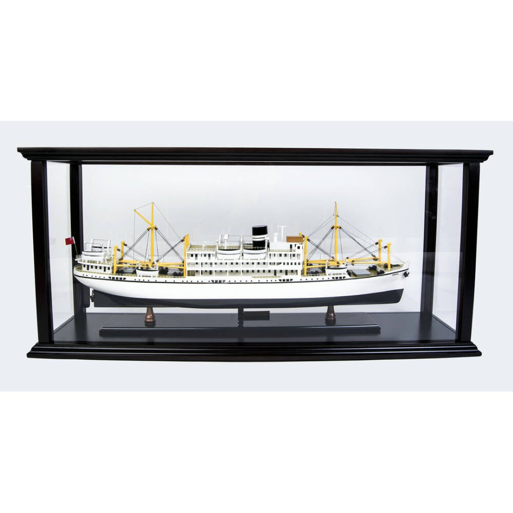 HomeRoots 5" Hand-Painted Wooden Model Boat - Vintage Nautical Decor for Home, Gift-Ready Artisan Craftsmanship 627523